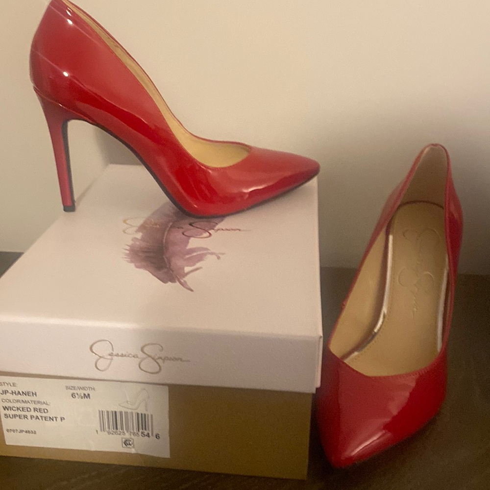 Wicked Red Super Patent Leather Heel